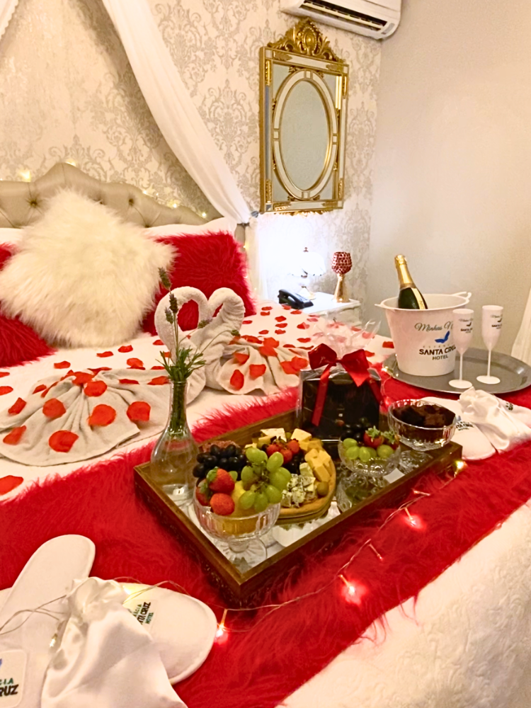 Cama decorada para casal no hotel Sonnet